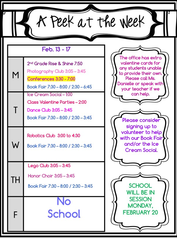 Monthly and Weekly Calendars | Eisenhower Elementary School