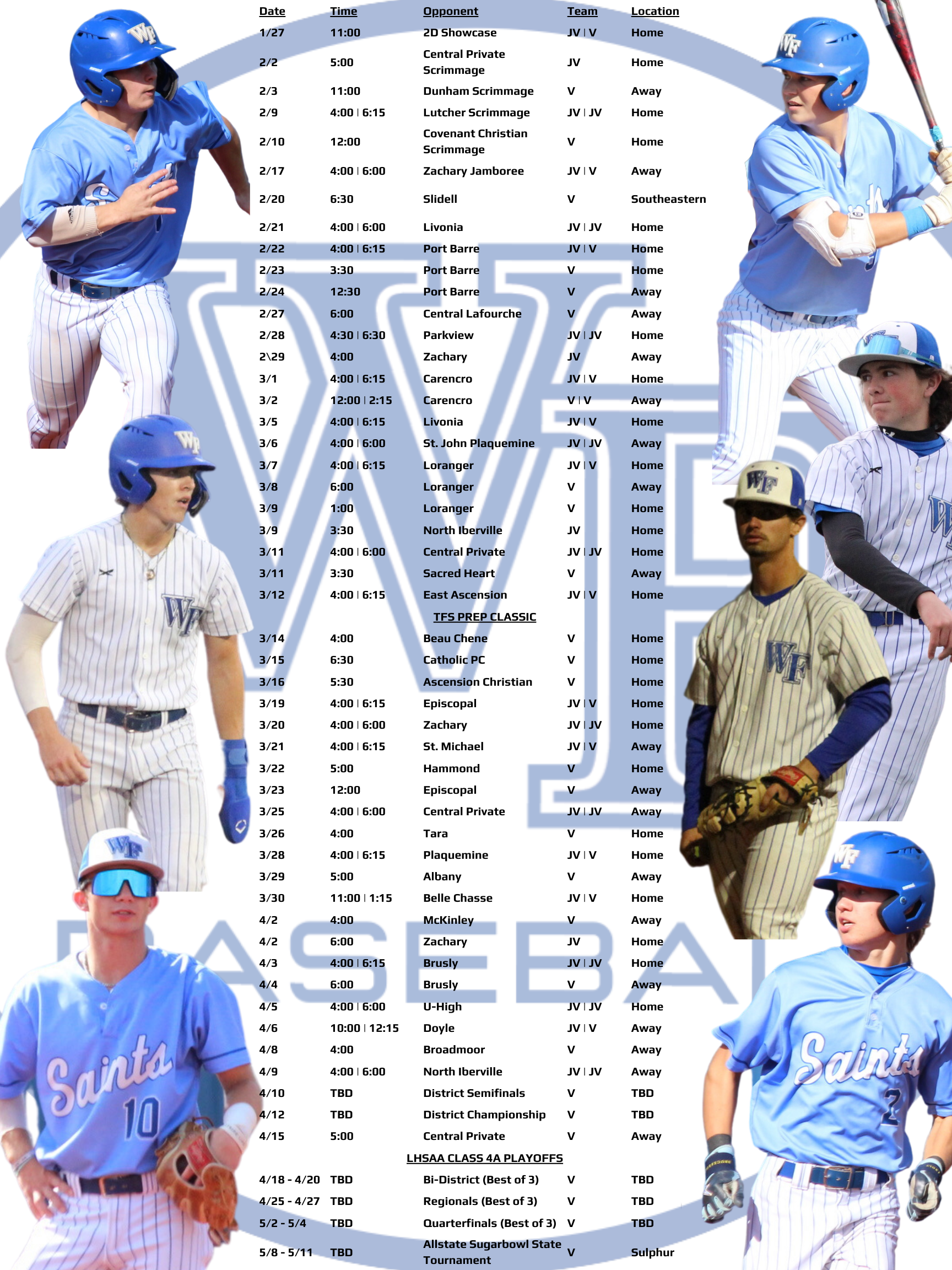 Baseball Schedule