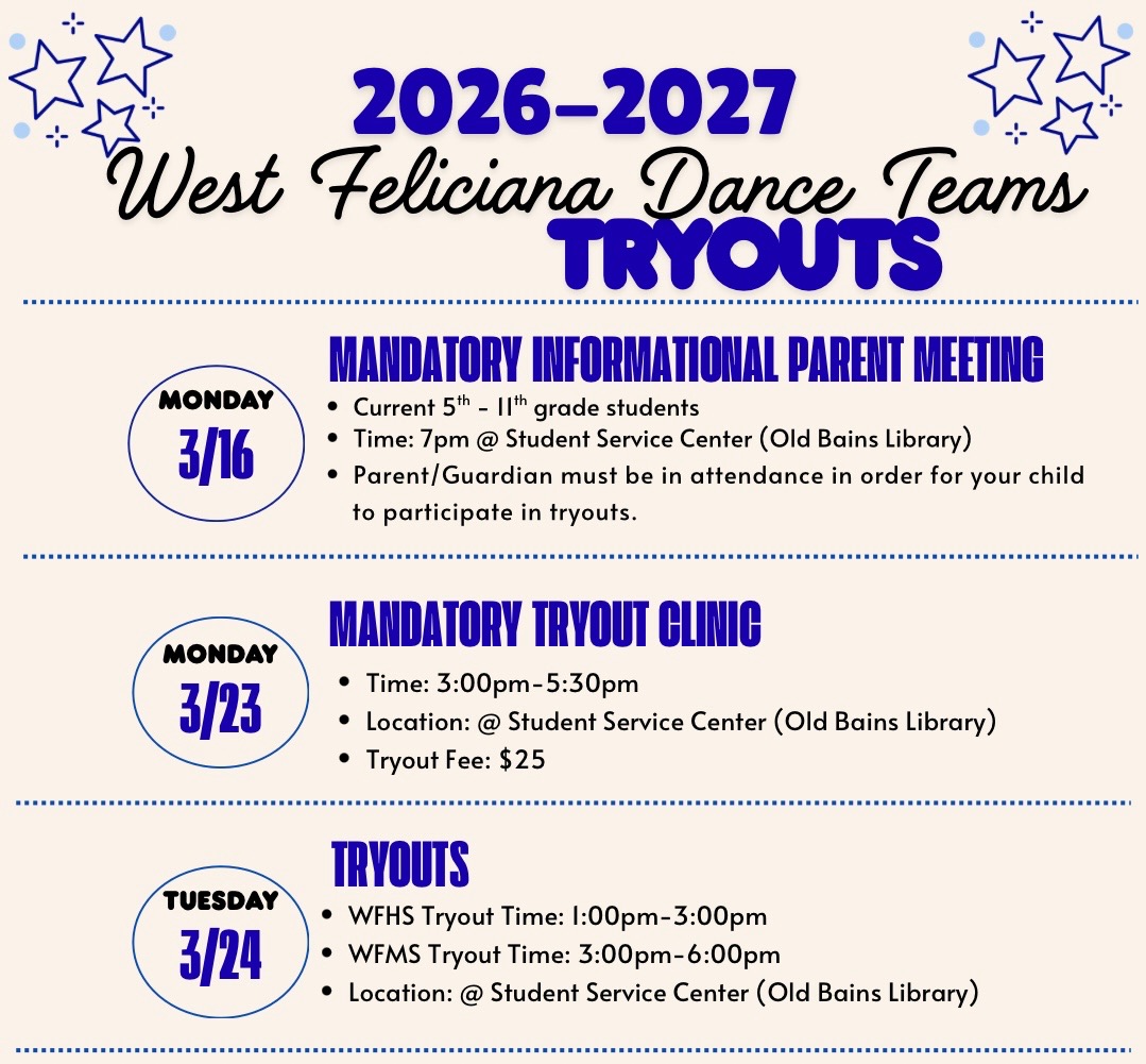 2026-2027 WF Dance Tryouts Flyer