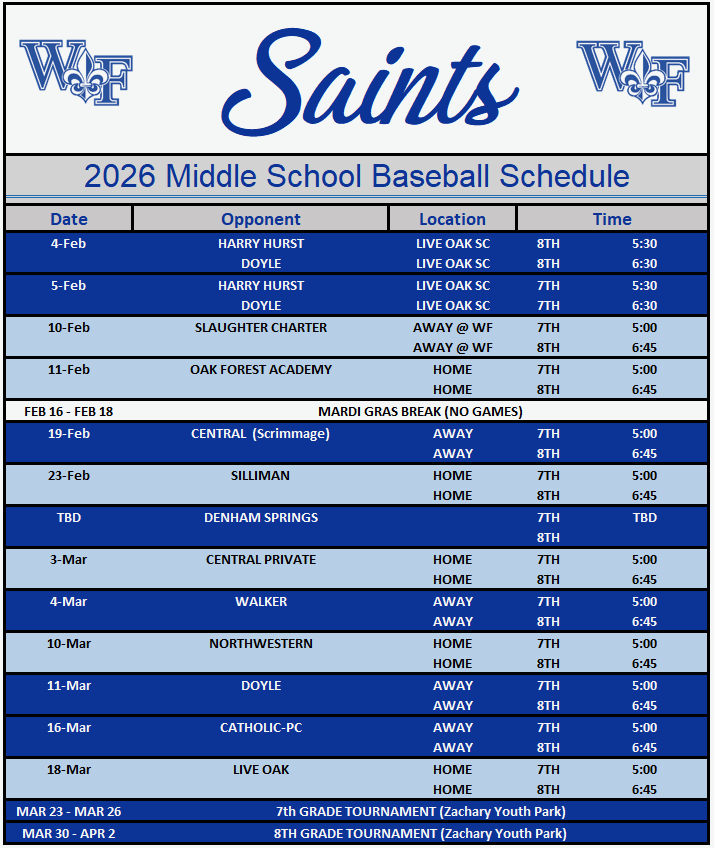 Baseball Schedule 2025