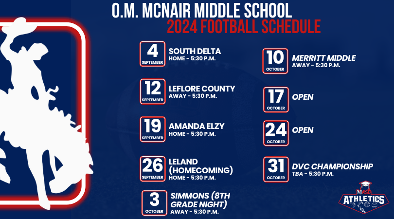 O.M. McNair Football Schedule