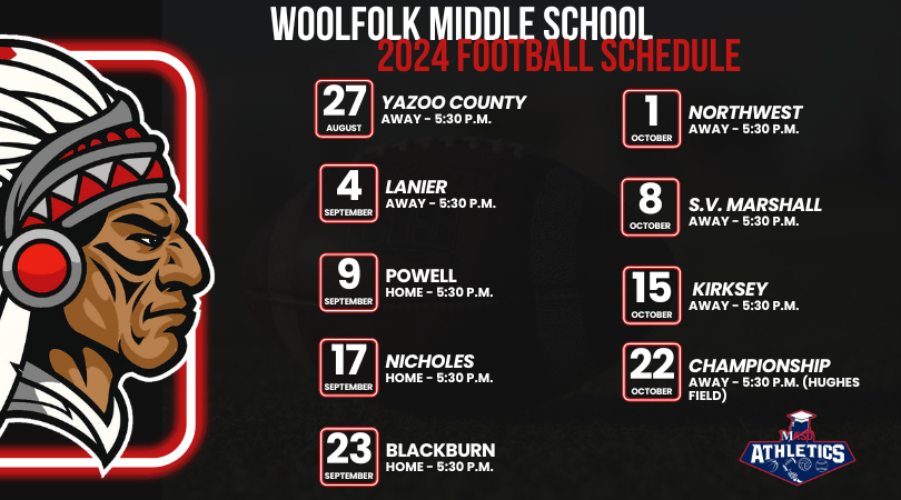 Woolfolk Middle Football Schedule