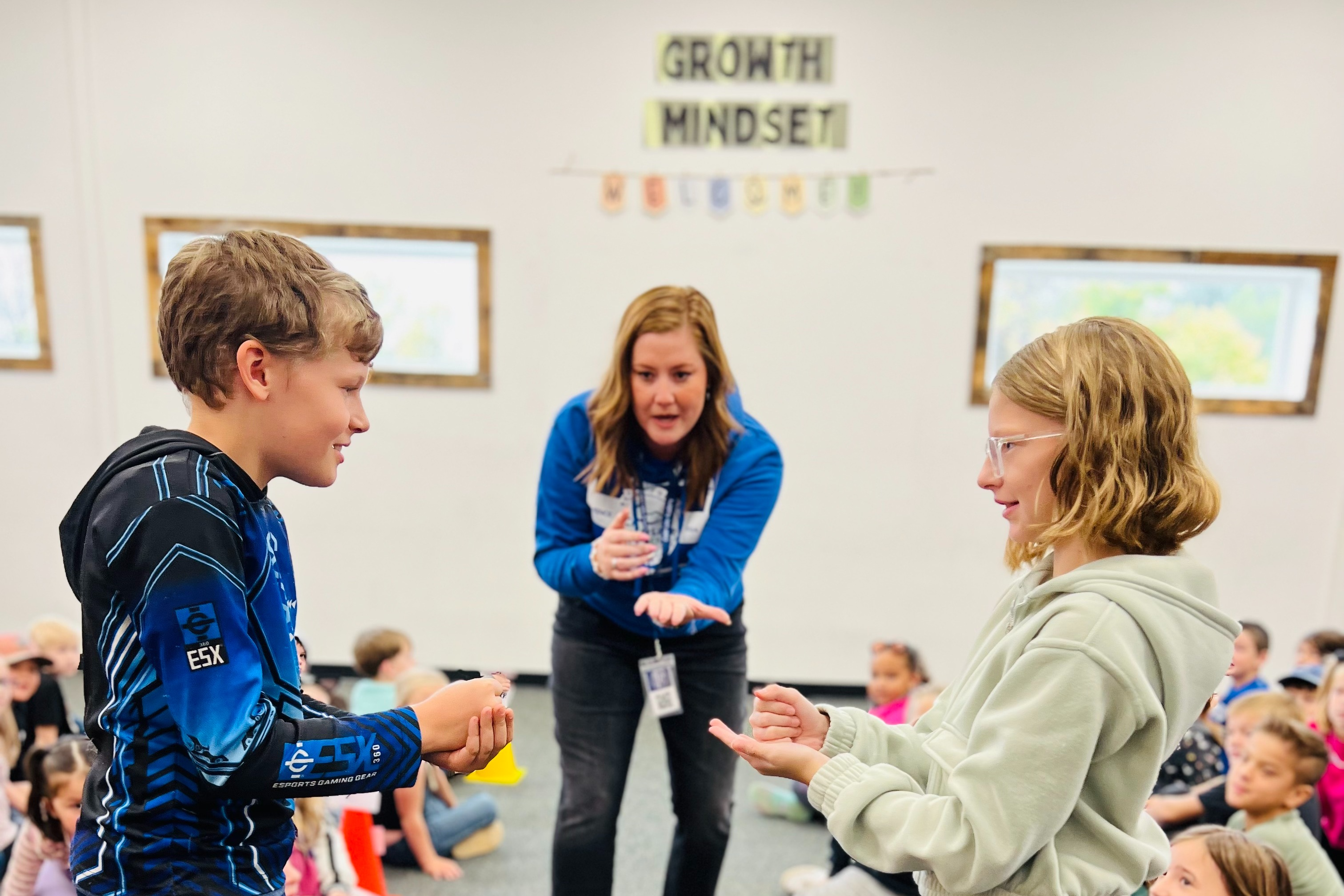 teacher in front of a group of students