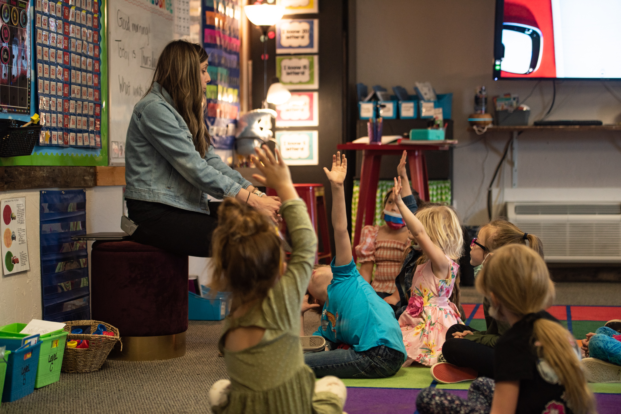 teacher in front of a group of students