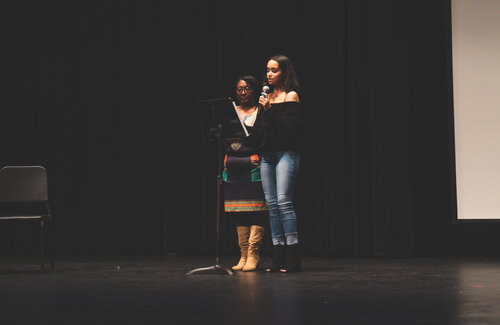 black history month students on stage