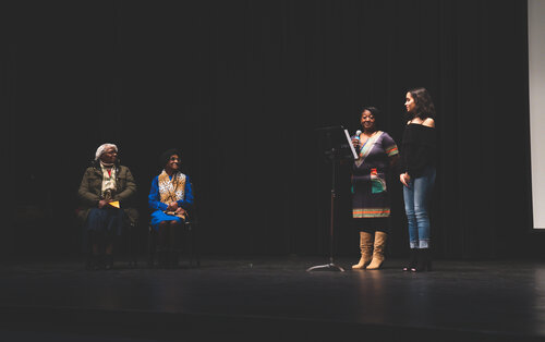 black history month students on stage