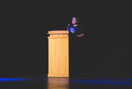 black history month students on stage