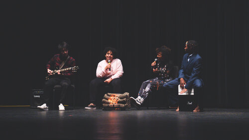 black history month students on stage
