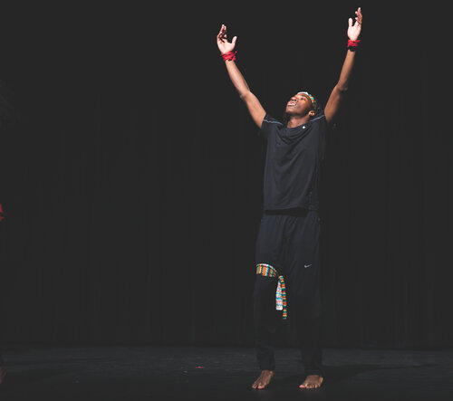 black history month students on stage