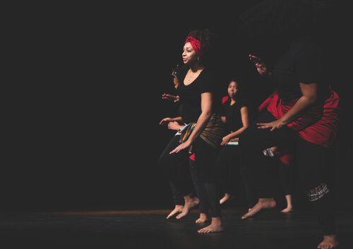 black history month students on stage