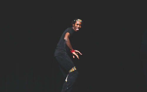 black history month students on stage