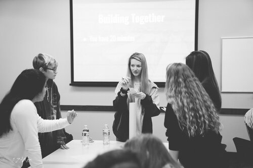 Students interacting at workshop