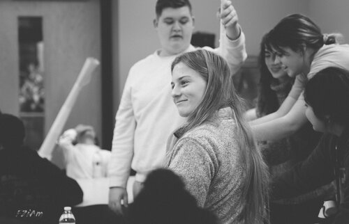 Students interacting at workshop