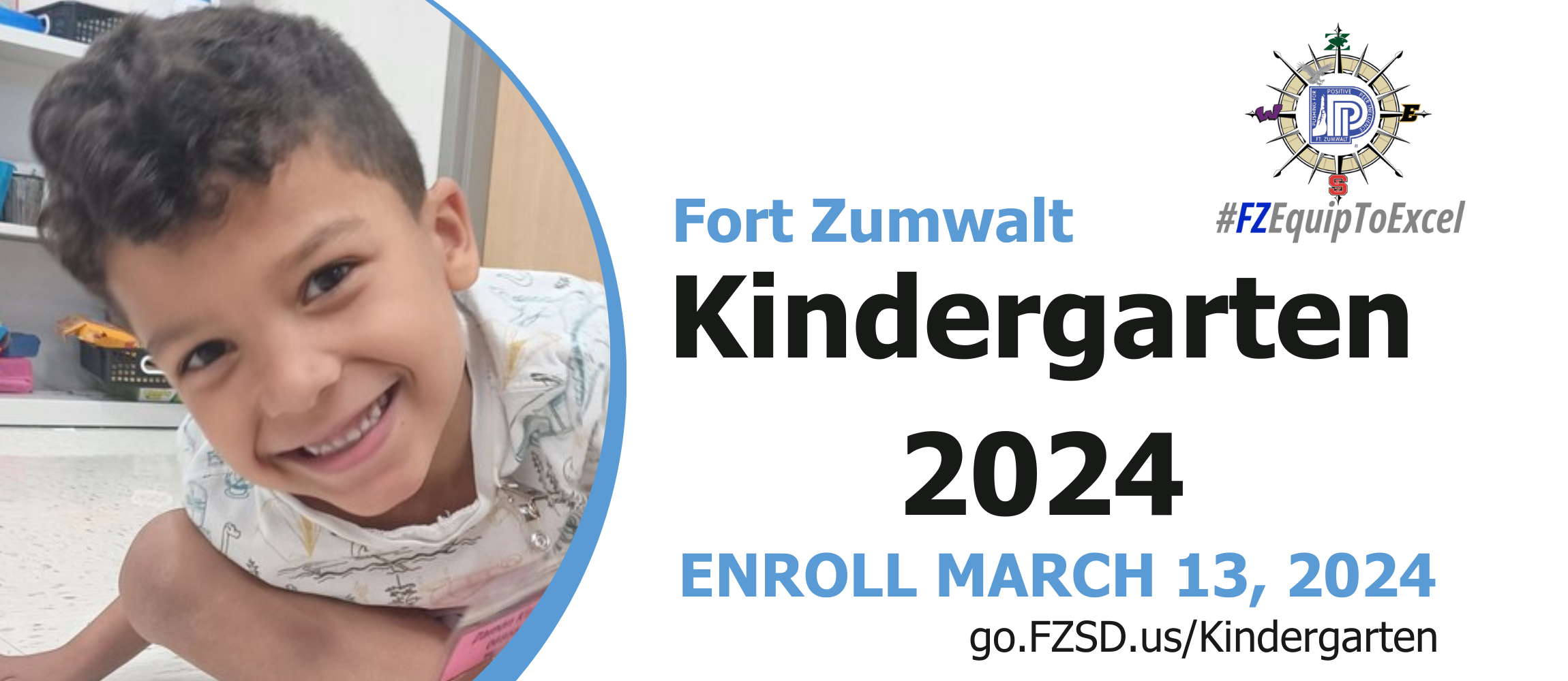 Kindergarten Enrollment for fall 2024 Enroll online March 13 go.FZSD.us/Kindergarten