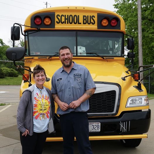 Jen Kist - Educator of the Year and Zach Miller - Employee of the Year get a chance to meet and learn about their roles as Early Childhood Special Education teacher and Mechanic for our transportation team. 