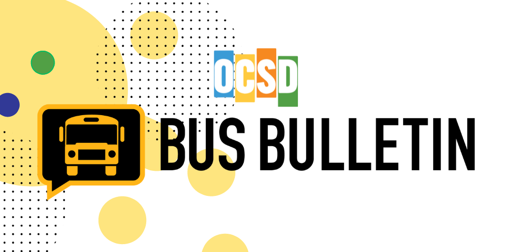 Image of bus with "Bus Bulletin-Real-time updates about your child's bus! 