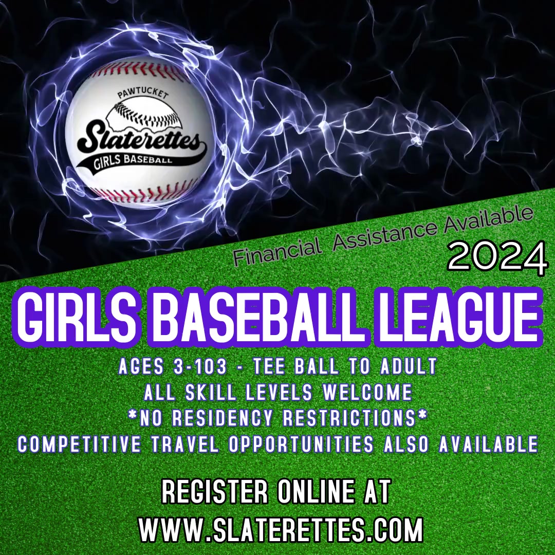 Pawtucket Slaterettes Girls Baseball League Flyer