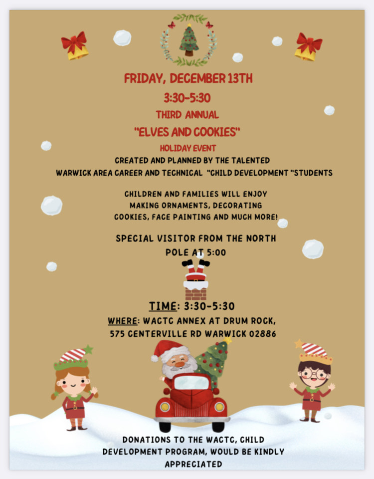 WACTC Elves and Cookies Event Flyer