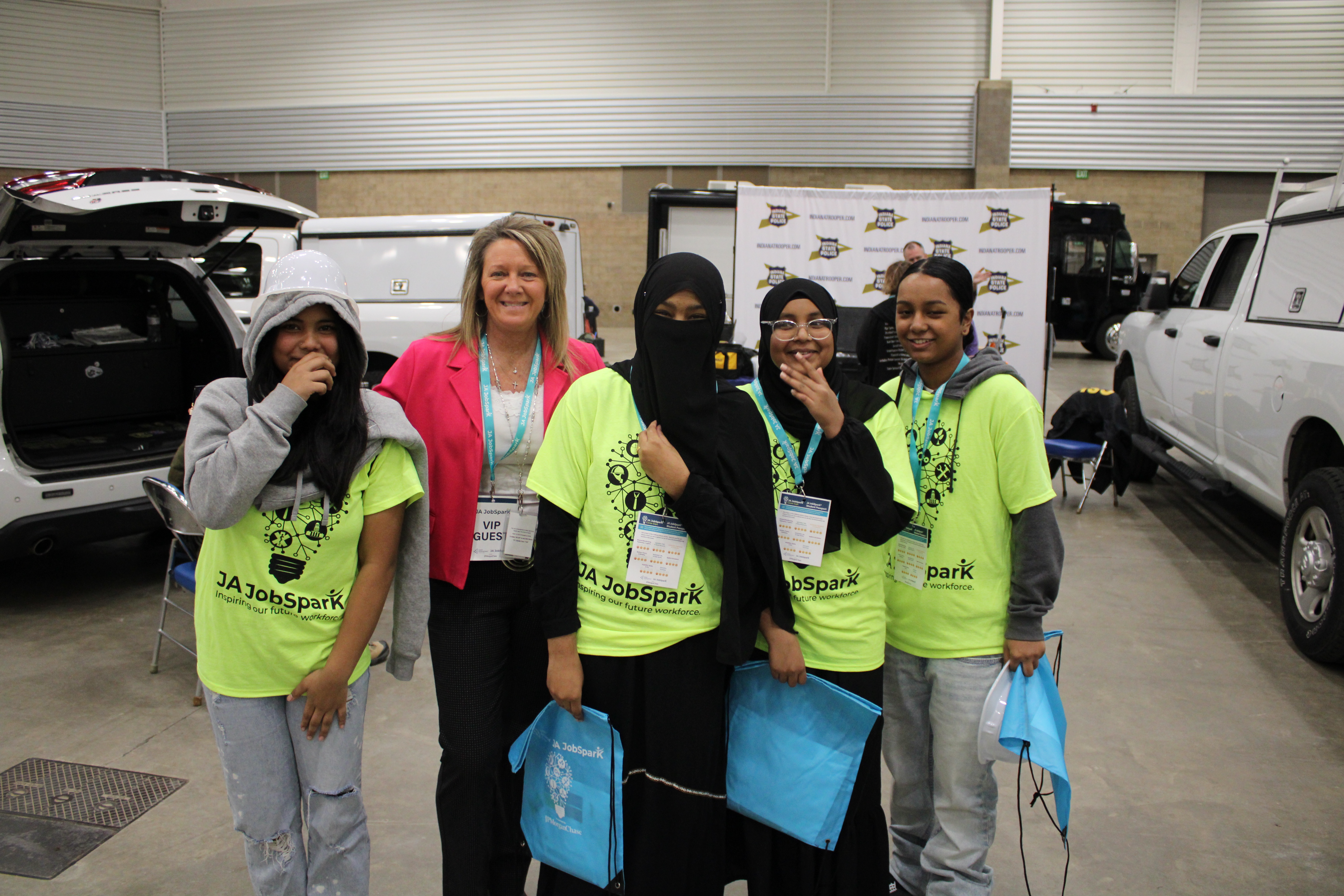 Superintendent with students