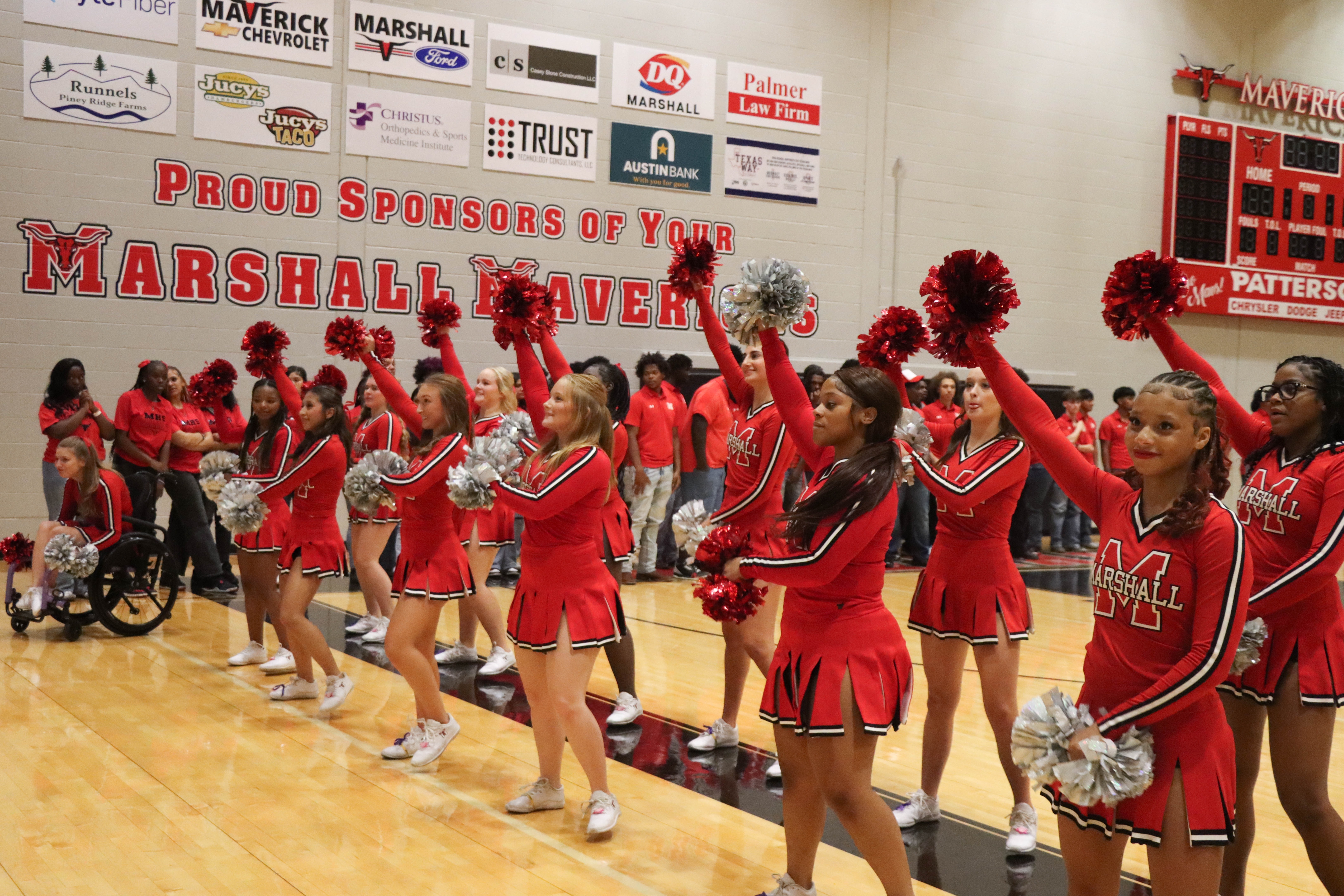 Cheerleaders excited for a game