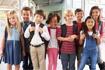 A group of elementary students