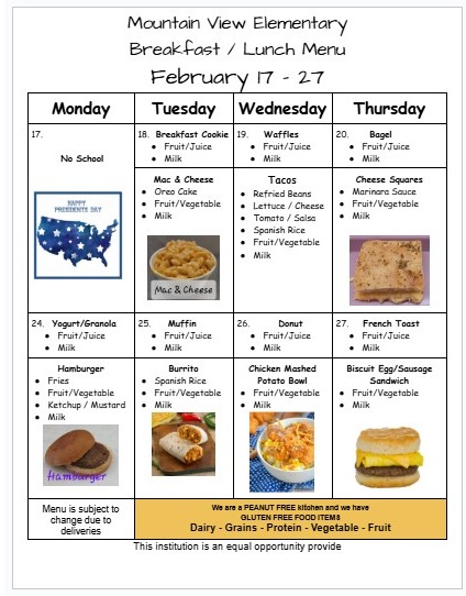 menu for this week