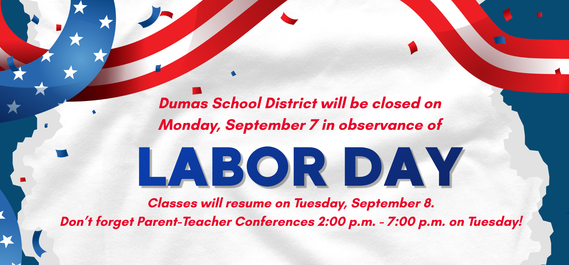 Labor Day closed banner