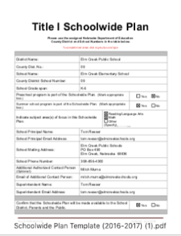 Title 1 Schoolwide Plan