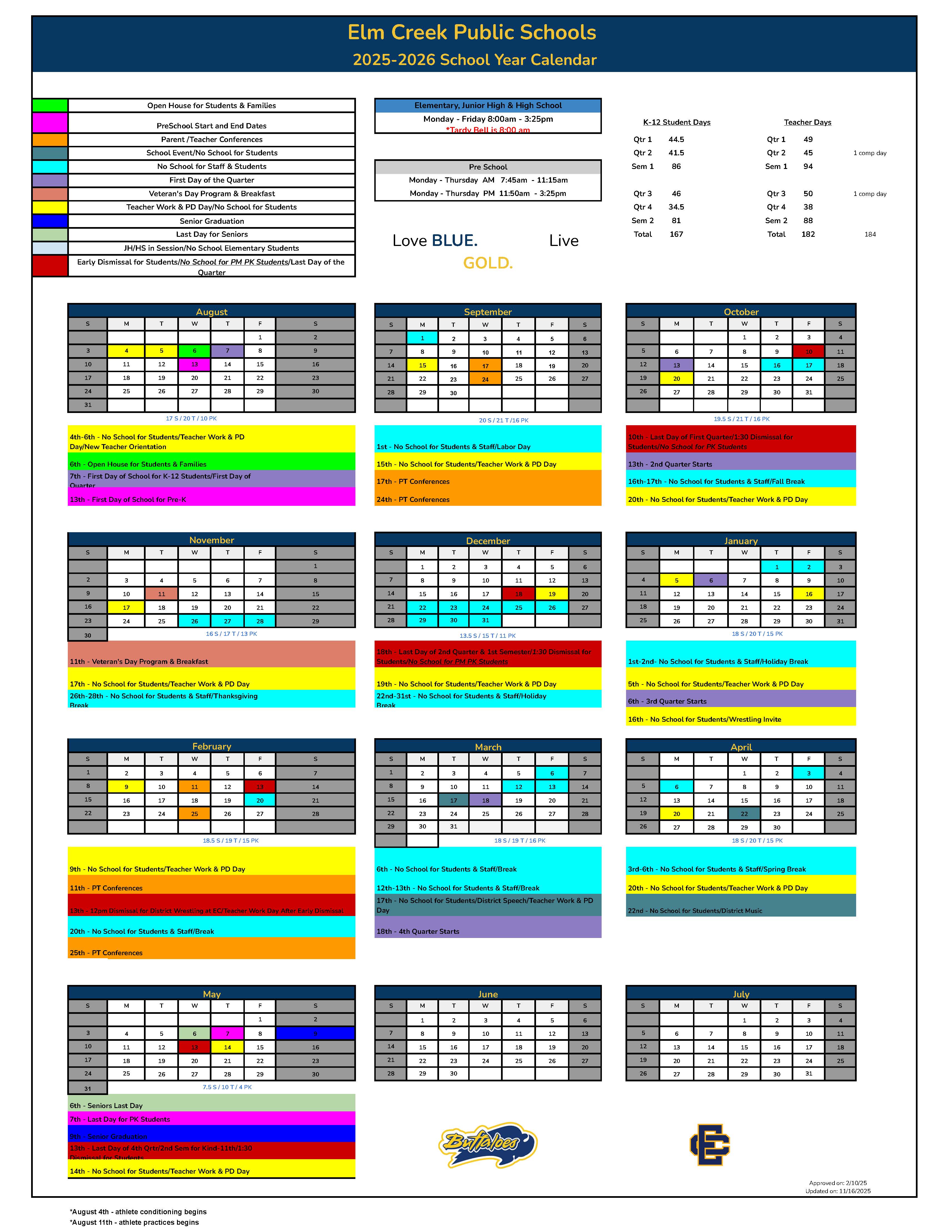 25-26 calendar