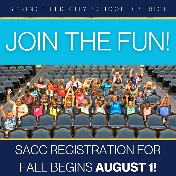 SACC Advertisement Graphic -- Registration for Fall begins August 1, 2022.