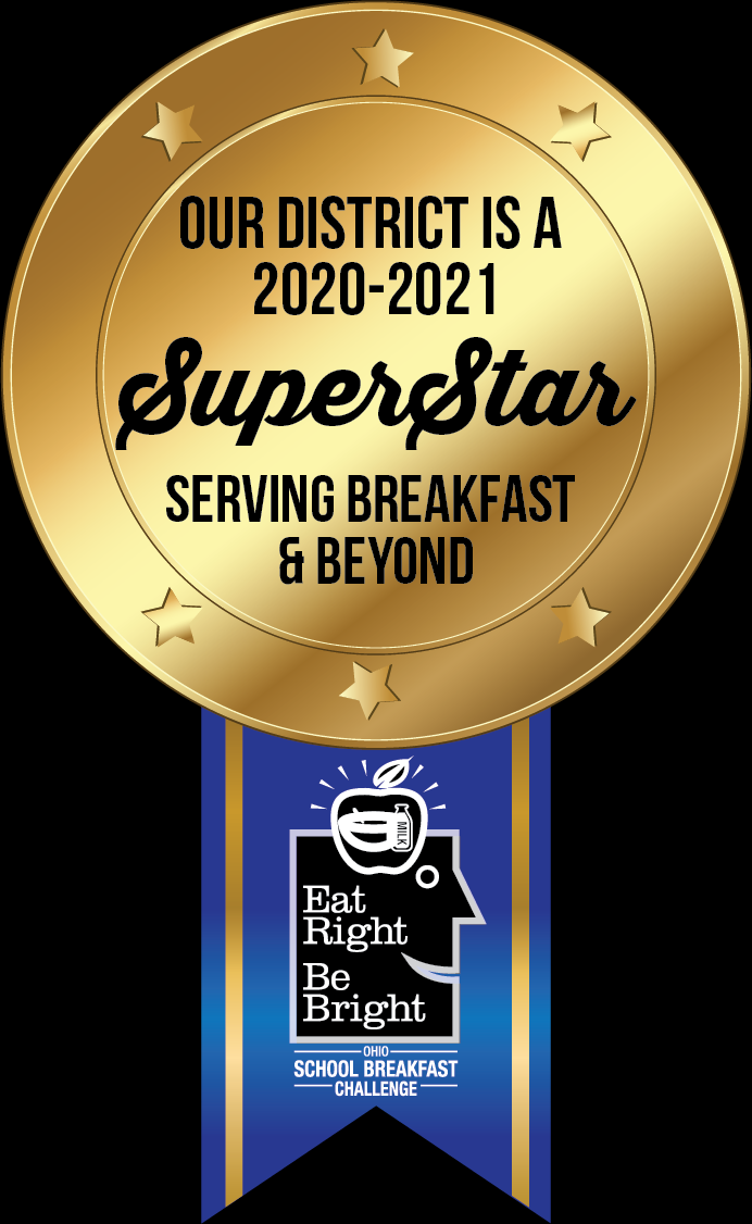 The SCSD received a 'Super Star' award in 2020-2021 as part of the Ohio School Breakfast Challenge