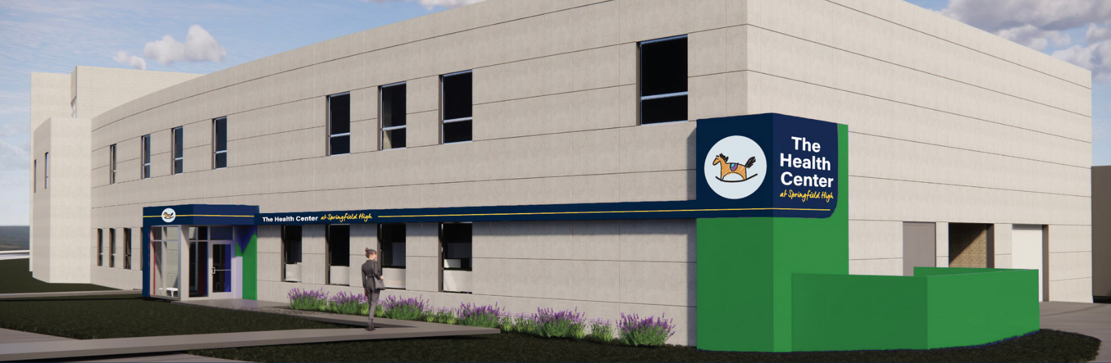 A rendering of the new School Based Health Center at Springfield High School
