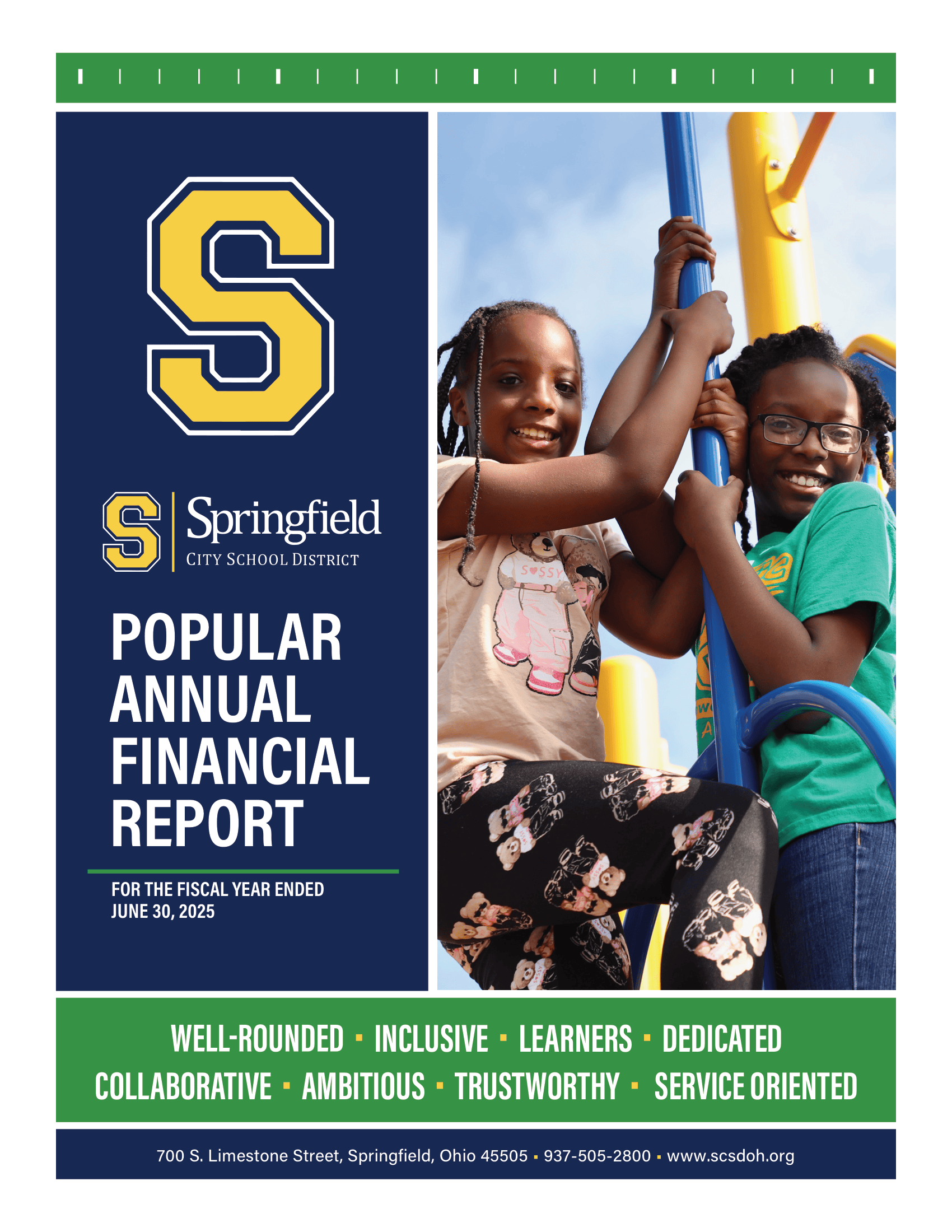 SCSD Popular Annual Financial Report 2025 Cover Page