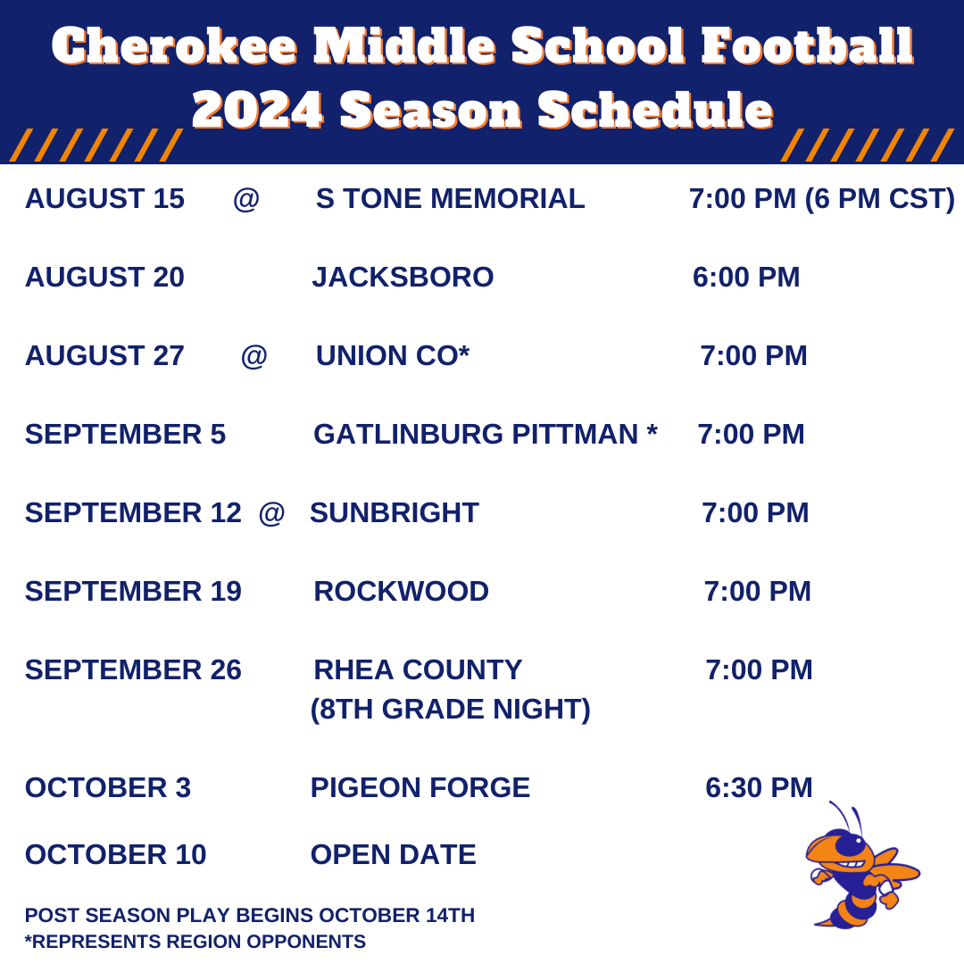 CMS Football Schedule