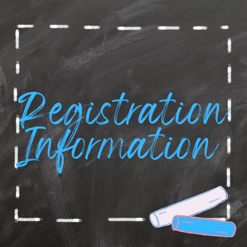Chalkboard registration information
