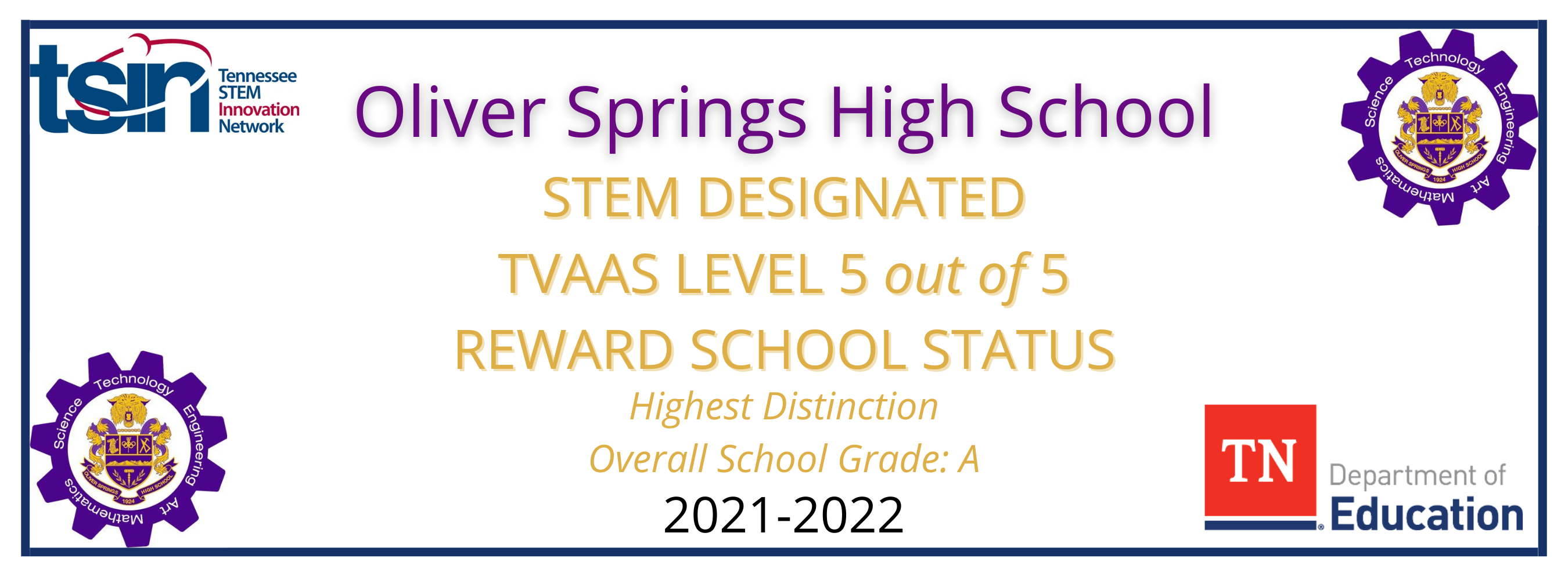 Banner of OSHS Reward School Status
