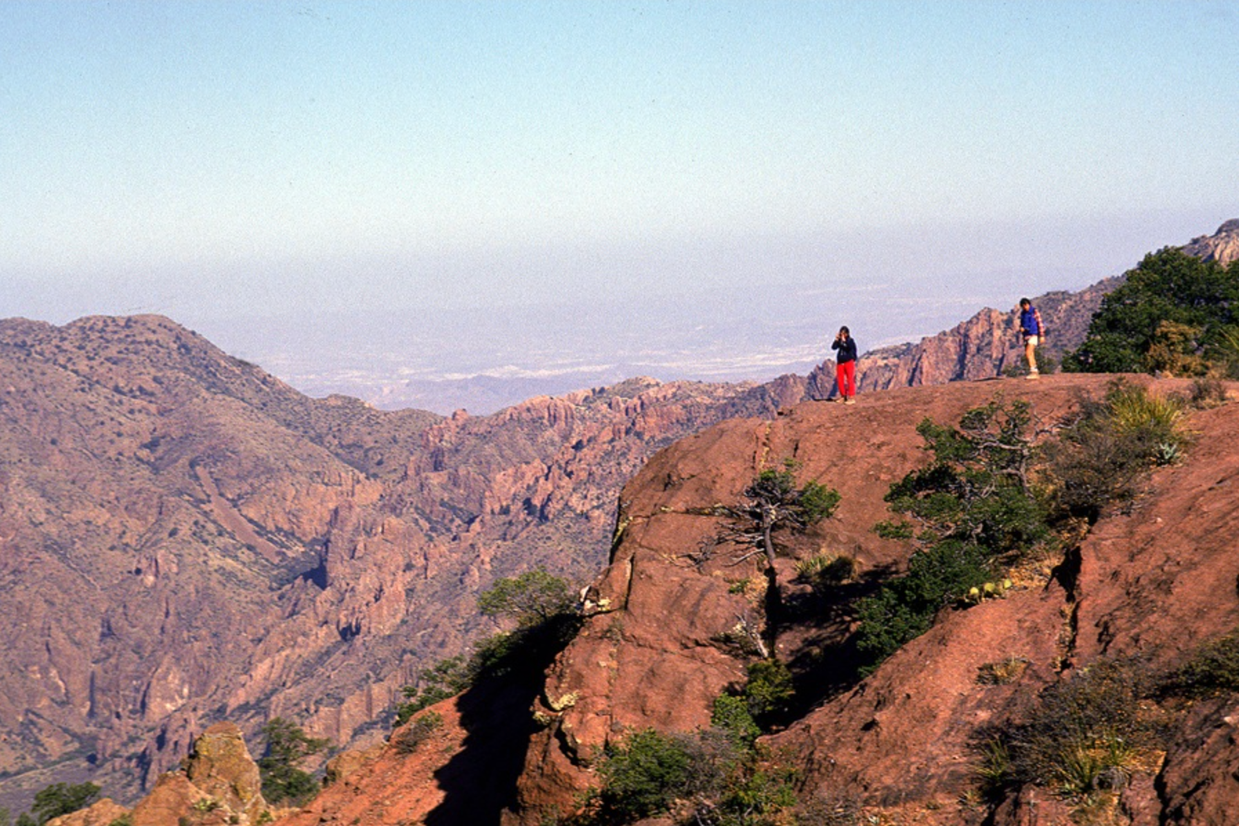 People overlooking the Chisos Mountains
