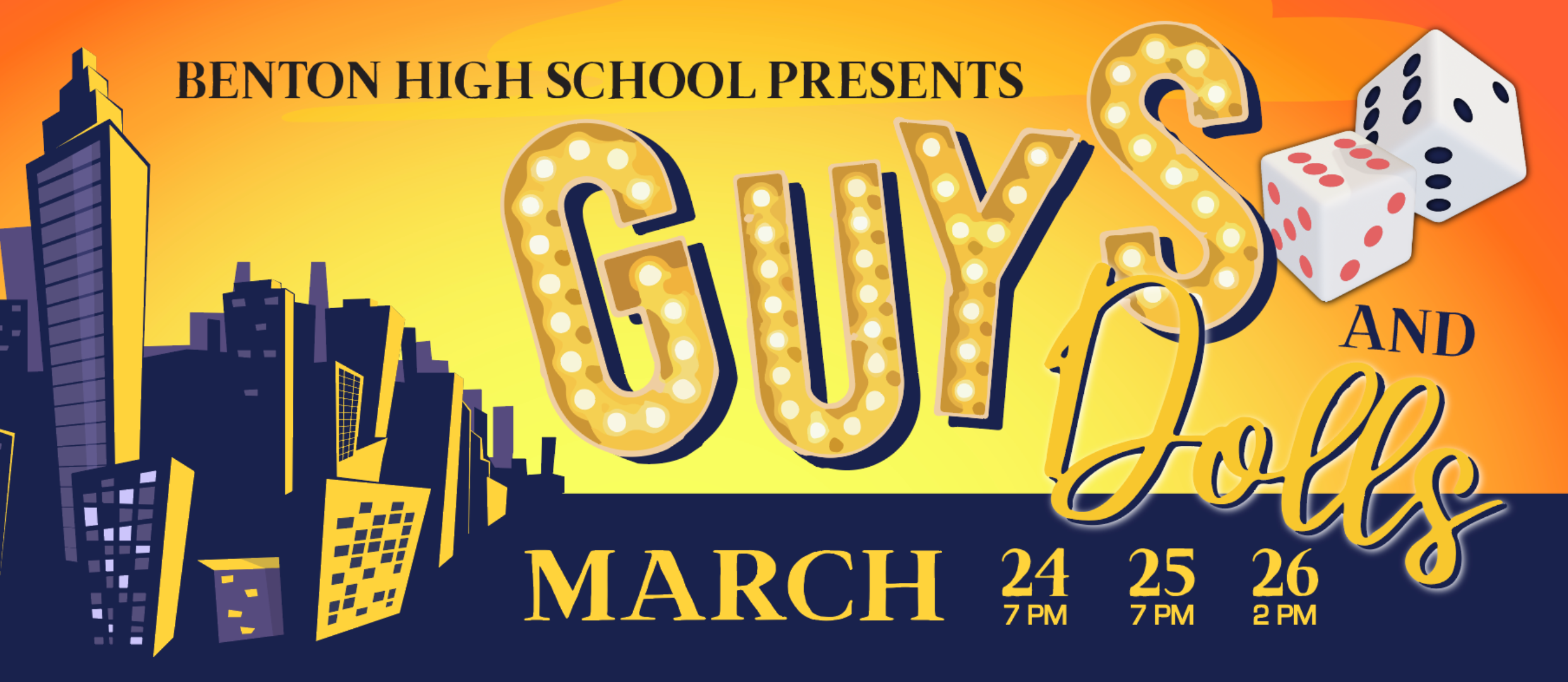 Benton High School Present - Guys and Dolls - March 24th and 25th at 7pm and 26th at 2pm.