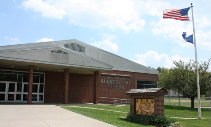Image of the front of the L. Ray Appleman Elementary School.