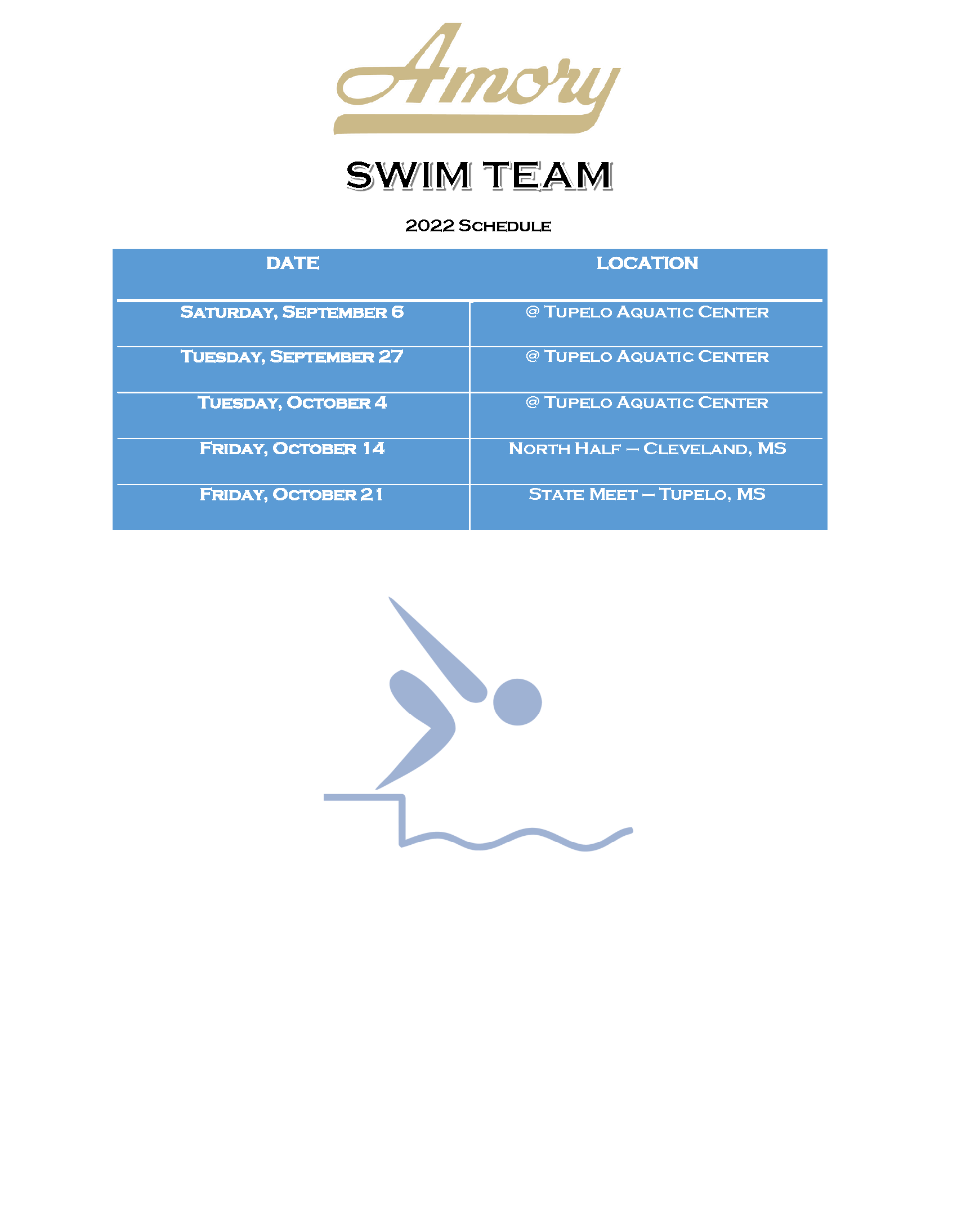 Swimming Amory School District