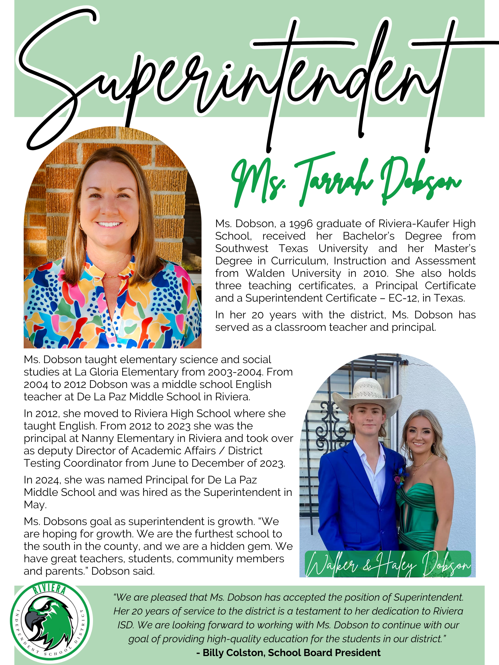 Tarrah Dobson - Superintendent