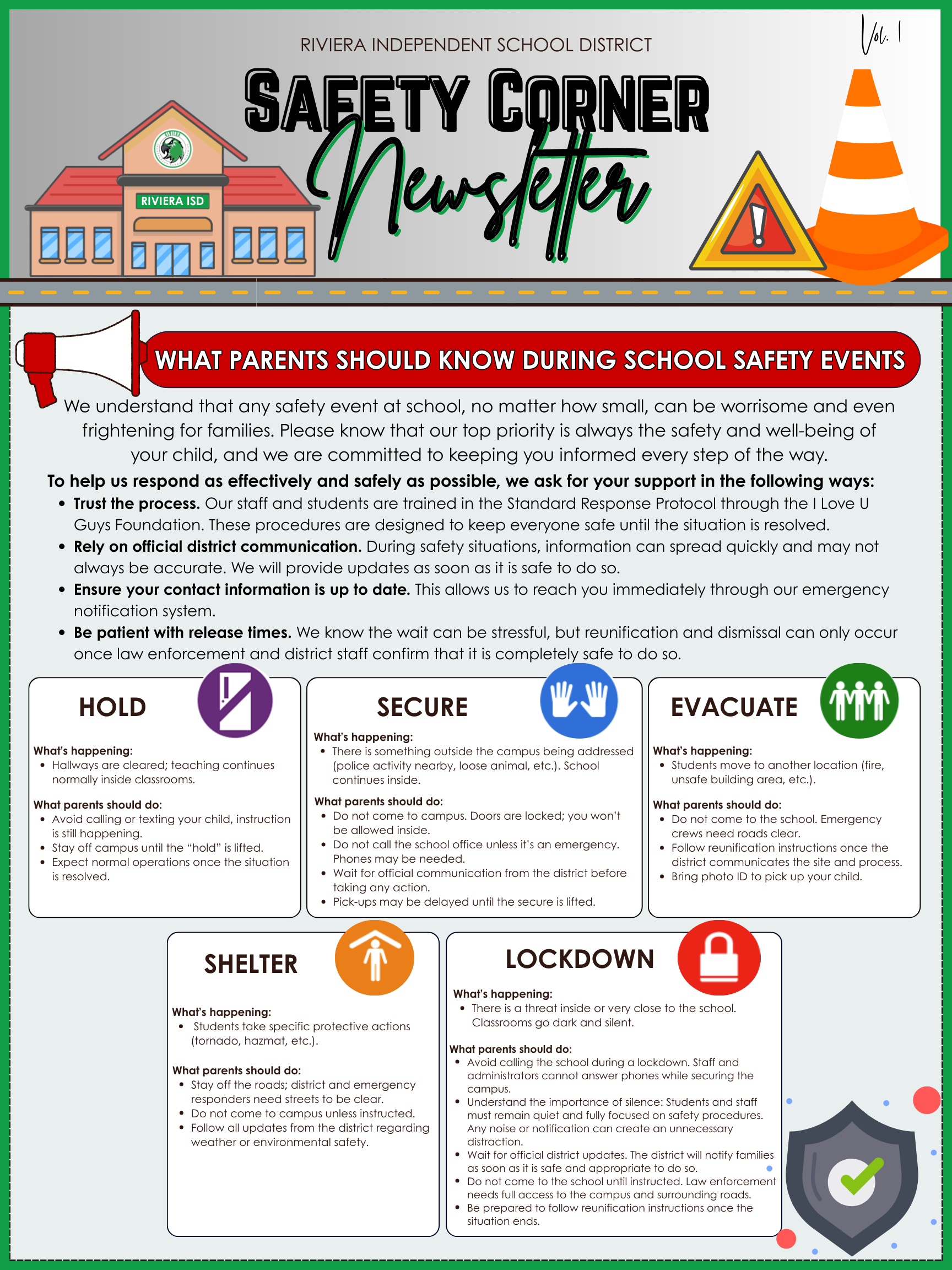 Safety Corner Newsletter Vol. 1