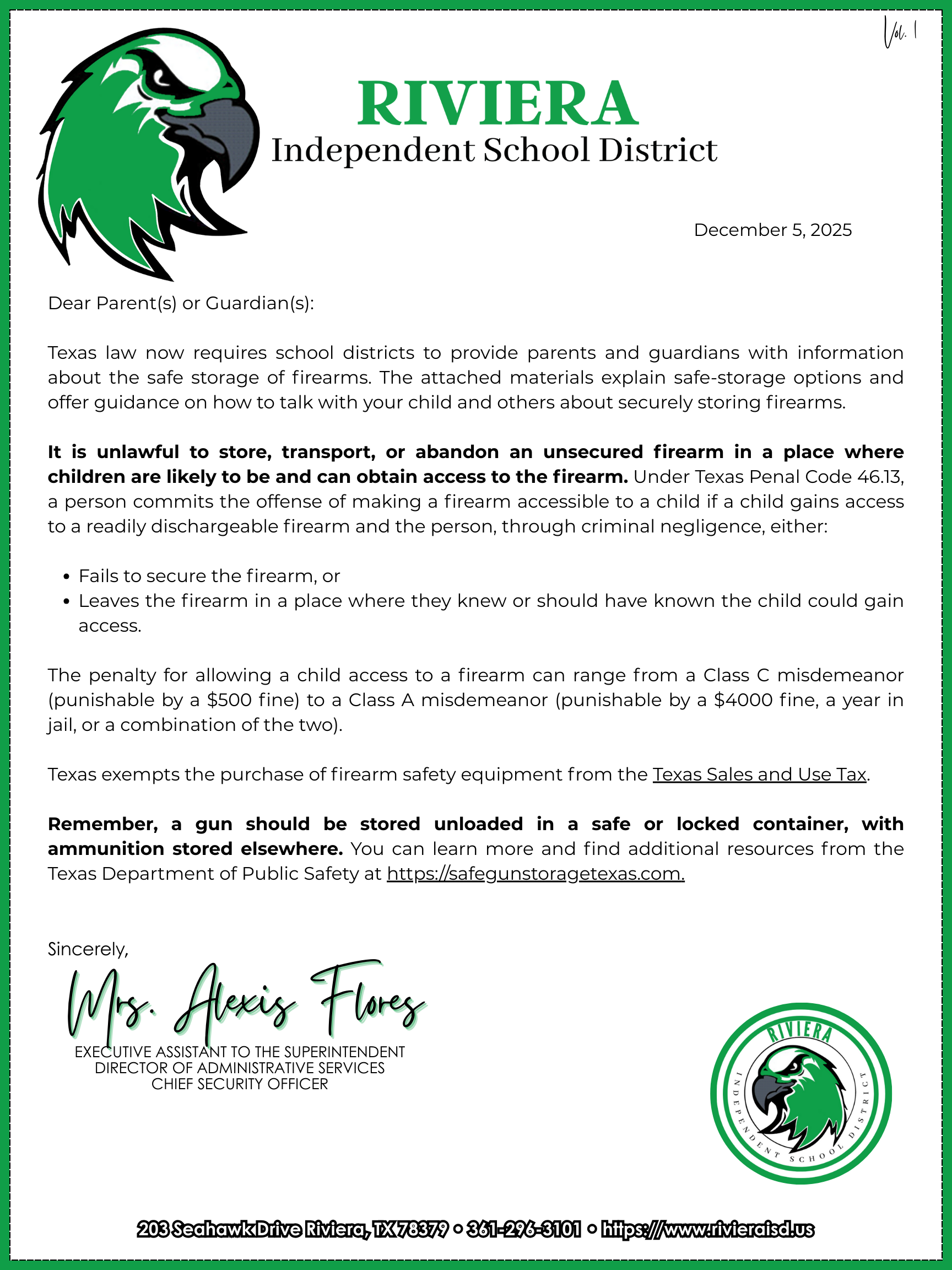 Safety Corner Newsletter Vol. 1