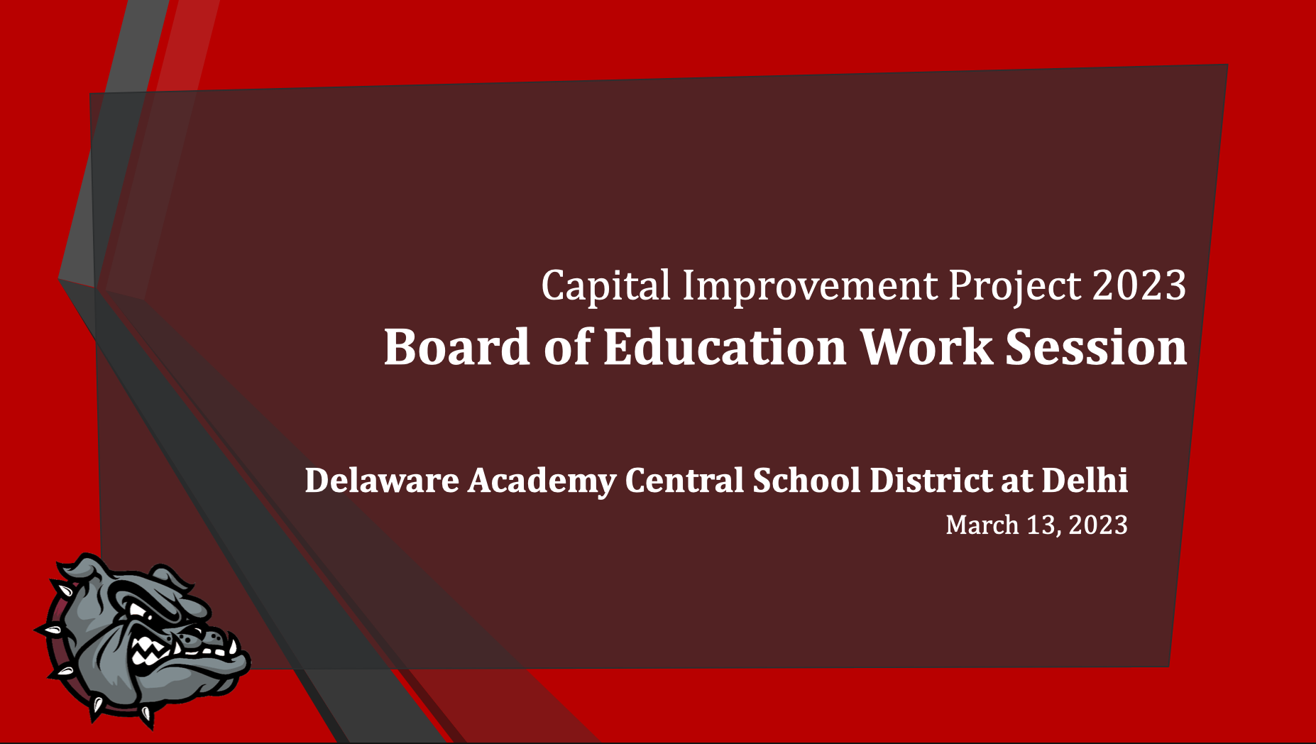 Capital project work session presentation title slide