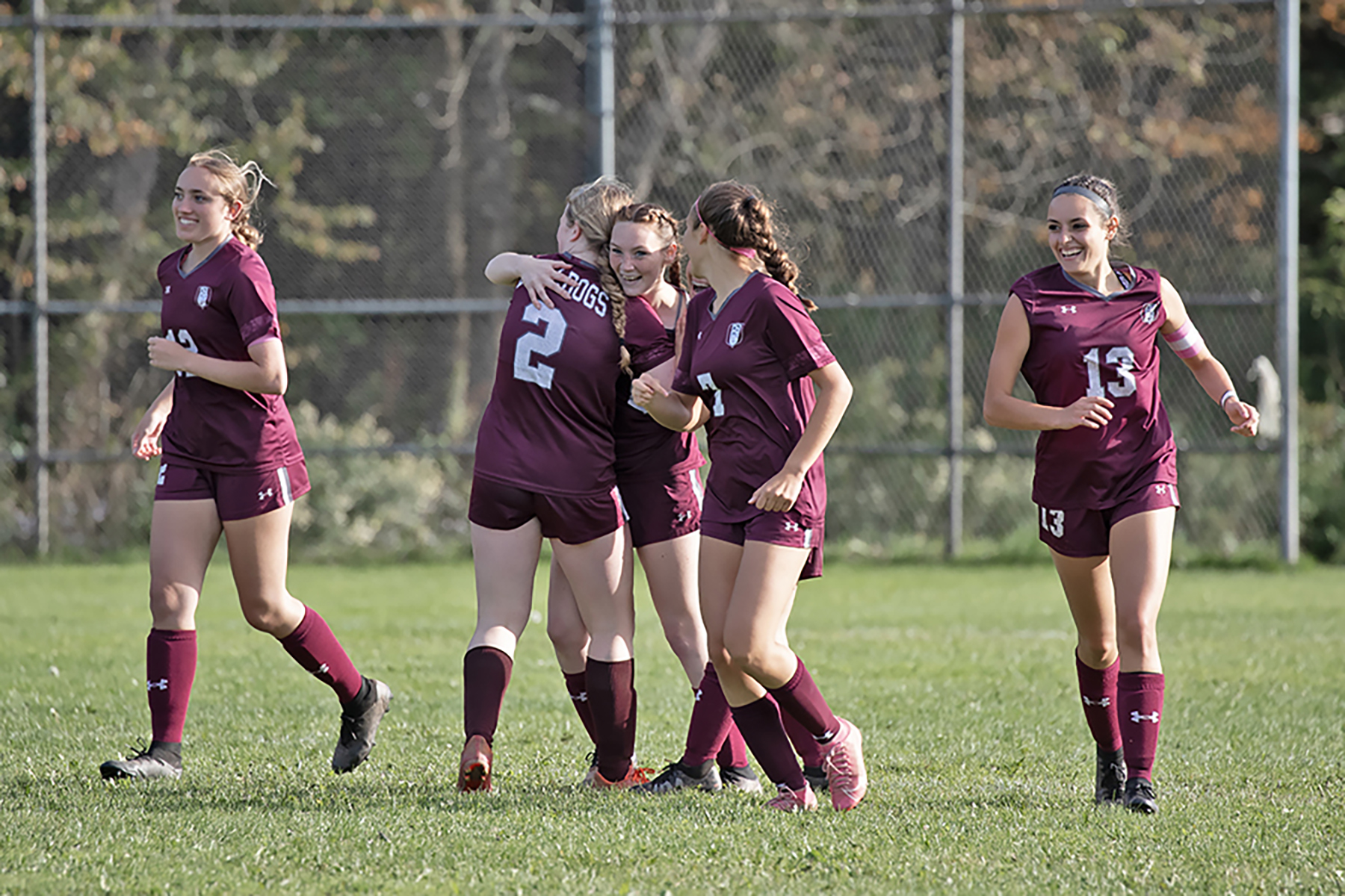 girls playing soccer