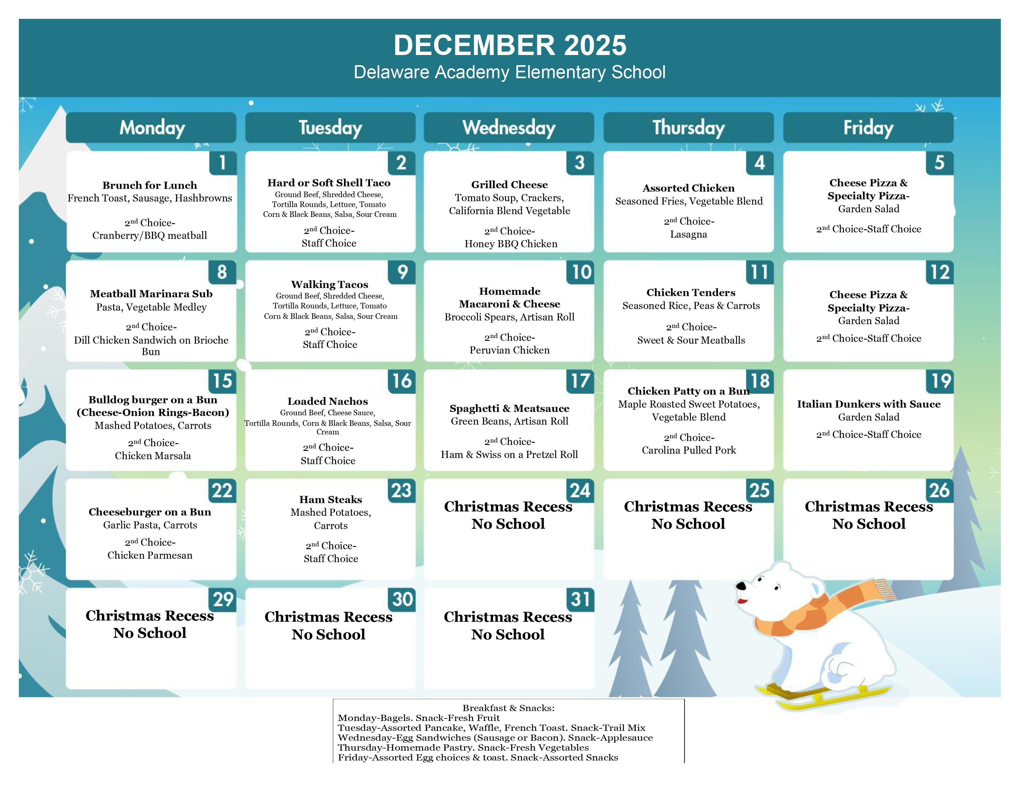 elementary menu - please go to scannable pdf