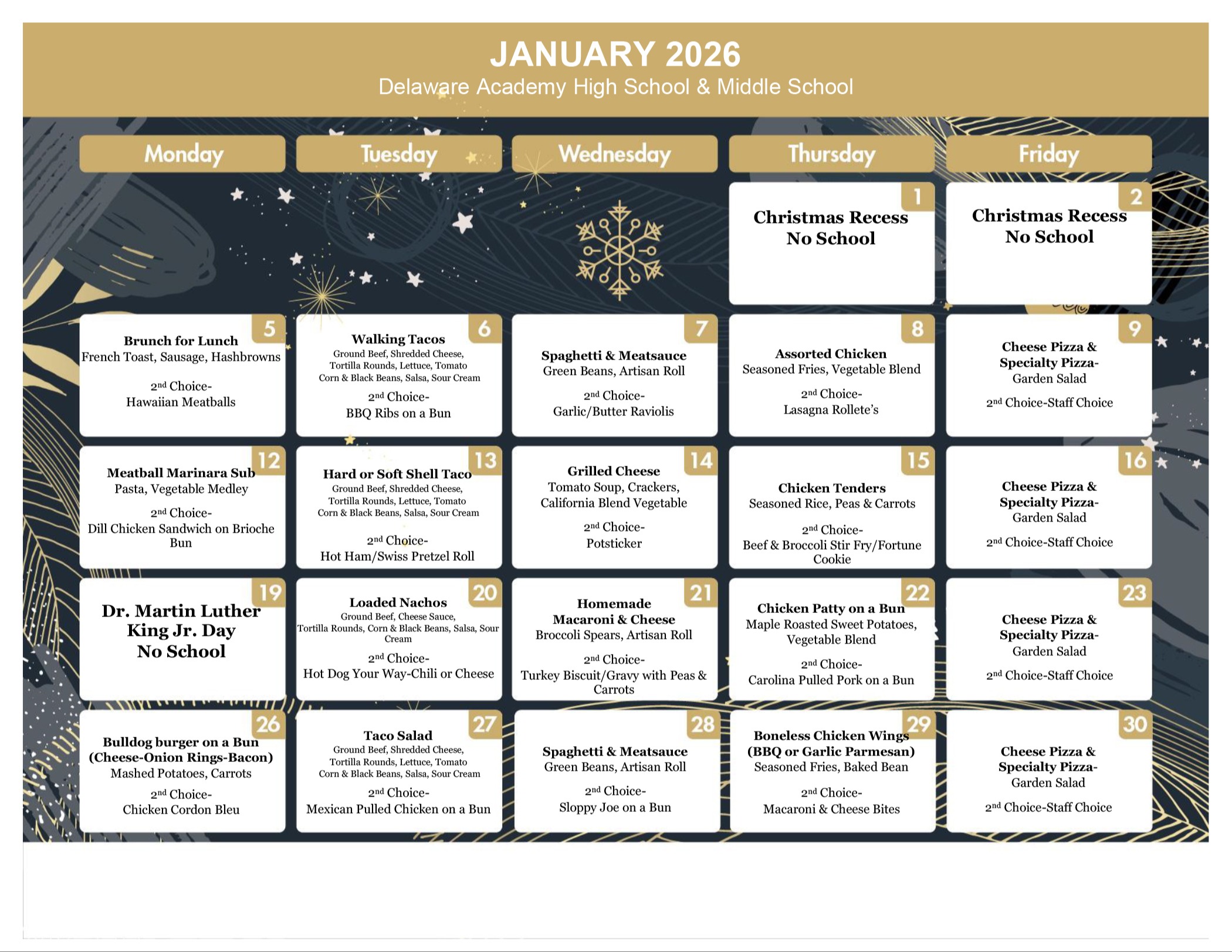 high school menu - please go to scannable pdf