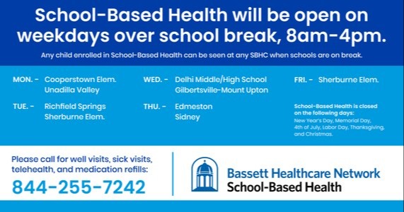 School-Based Health Centers Your child can be seen at ANY SBHC location. Call 844-ALL-SBHC (255-7242) to schedule an appointment at an open location near you. 