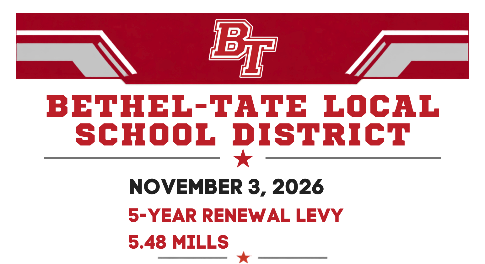 Graphic announcing upcoming 5 year renewal levy on ballot
