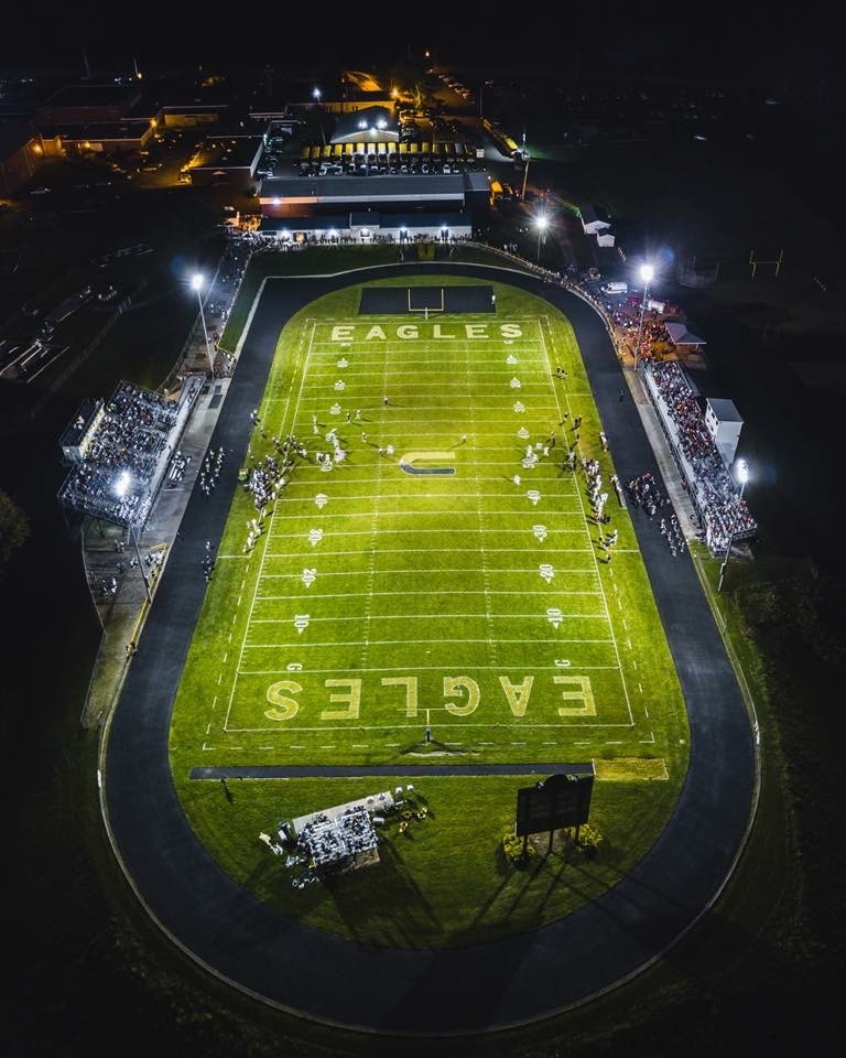 Stadium arial view at night
